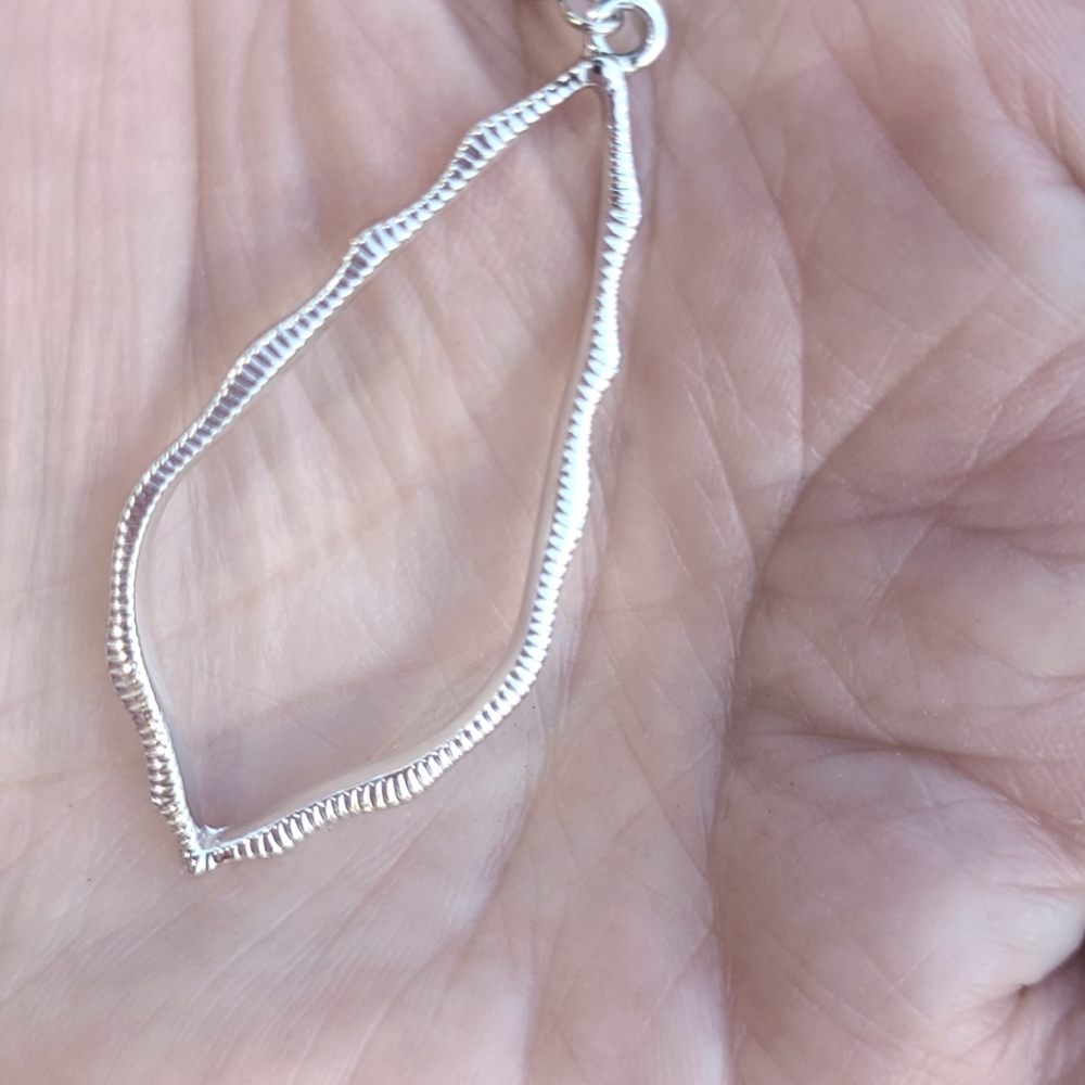 Two Inch Silver-tone Earrings - Picture 5 of 5